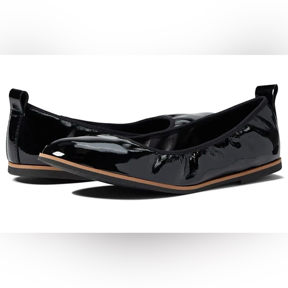Eileen Fisher Notion Black Patent Women's Flats‎ Size 7.5M